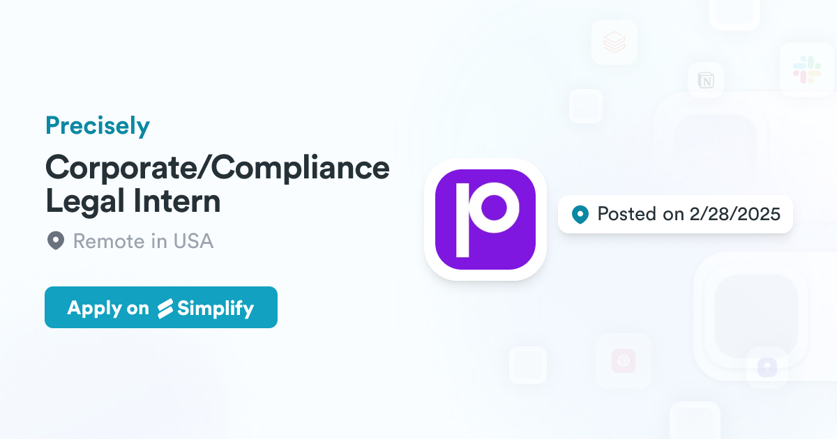 Legal Intern Precisely Simplify Jobs